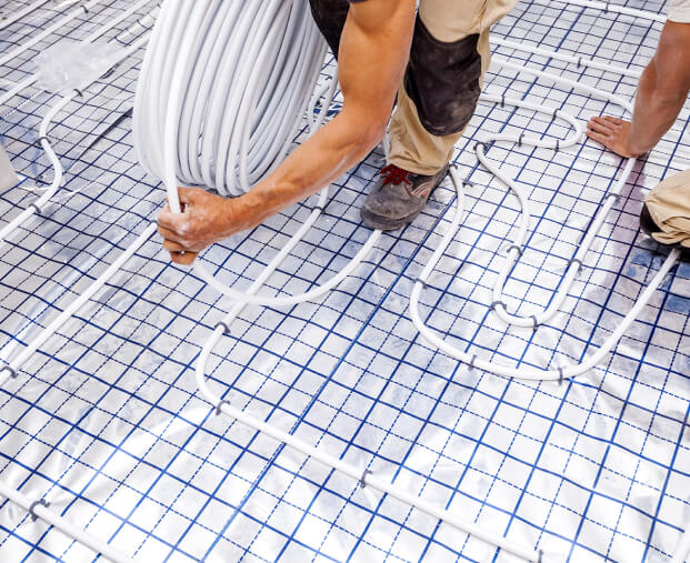 In-floor heating lines location